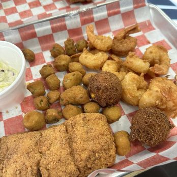 Shannon's Seafood Kitchen - Platter red snapper and fried shrimps! Delicious - Seafood Near Me - Pensacola, Florida Shannon's Seafood Kitchen - Platter red snapper and fried shrimps! Delicious - Seafood Near Me - Pensacola, Florida
