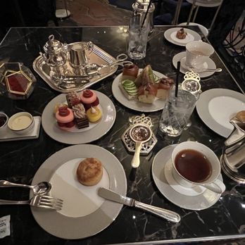 Petrossian Bar - Our table atmosphere and tea food - Lounges Near Me - Las Vegas, Nevada