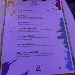 The menu