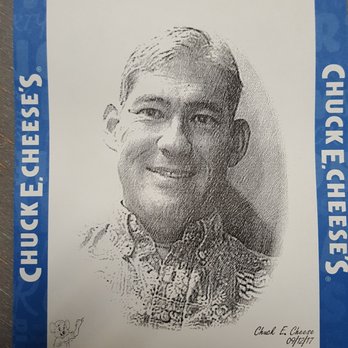 Chuck E. Cheese - Black and white photo from the photo booth. - Pizza Near Me - Pearl City, Hawaii Chuck E. Cheese - Black and white photo from the photo booth. - Pizza Near Me - Pearl City, Hawaii