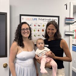 Great Life Chiropractic - Pediatric chiropractor Dr Jacqueline Tsiapalis with mom and baby