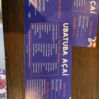 Ubatuba Açaí - Fullerton - Menu - Juice Bars & Smoothies Near Me - Fullerton, California