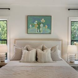 Acadia Shutters Shades & Blinds - Our customer in Buckhead (Atlanta, GA) chose these beautiful floor-to-ceiling blackout drapes for their primary bedroom.