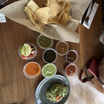 Los Agaves - So many salsa flavors. - Tacos Near Me - Santa Barbara, California