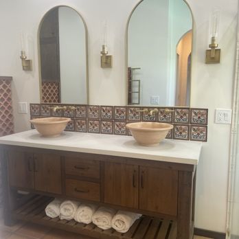 Valley Build Remodeling & Construction - Vanity with clay handmade sinks with hand painted Mexican tiles - General Contractors Near Me - Simi Valley, California