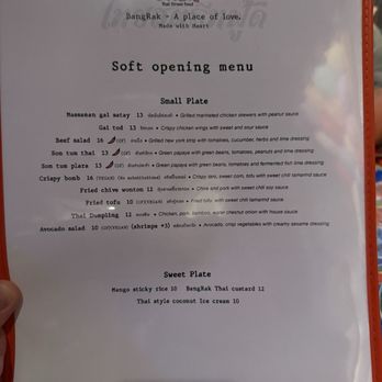 BangRak - Menu - Thai Near Me - Phoenix, Arizona