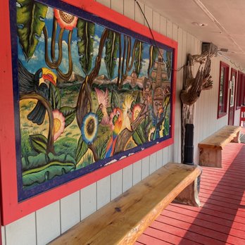 Agave Azul - a colorful mural on a porch - Mexican Near Me - Eagle River, Wisconsin
