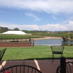 Naggiar Vineyards and Winery - On the patio looking out at the pond and concert stage