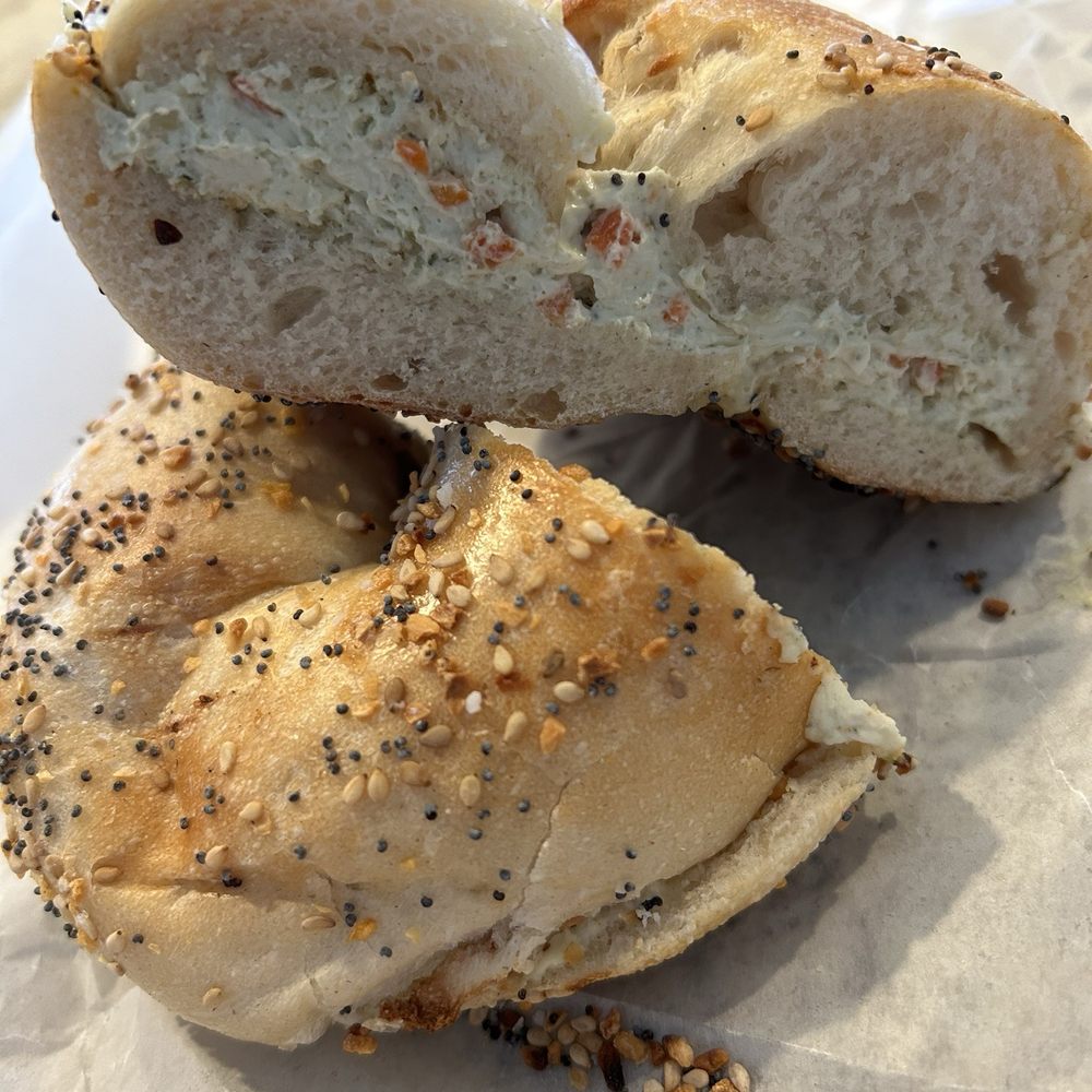 Bagelicious - Everything bagel with vegetable cream cheese - Delis Near Me - Rockaway, New Jersey Bagelicious - Everything bagel with vegetable cream cheese - Delis Near Me - Rockaway, New Jersey