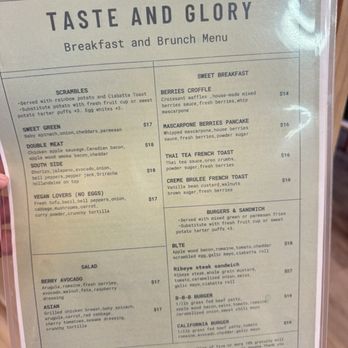 Taste & Glory - Menu - Breakfast & Brunch Near Me - San Mateo, California Taste & Glory - Menu - Breakfast & Brunch Near Me - San Mateo, California