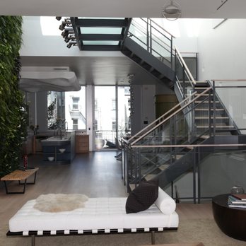 Red Hook Design - a living room with a staircase - General Contractors Near Me - Portland, Maine