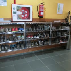 Albergue Porta de Santiago - Where you deposit your boots/shoes before entering the sleeping quarters.