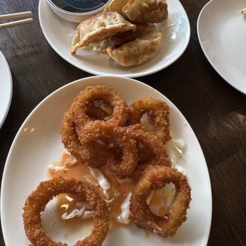 Lotus Ramen & Hibachi - Pan fried gyoza , Calamari Rings with DELICIOUS Yum Yum sauce!! I asked for extra to put on my fried rice! - Desserts Near Me - Kapaʻa, Hawaii Lotus Ramen & Hibachi - Pan fried gyoza , Calamari Rings with DELICIOUS Yum Yum sauce!! I asked for extra to put on my fried rice! - Desserts Near Me - Kapaʻa, Hawaii