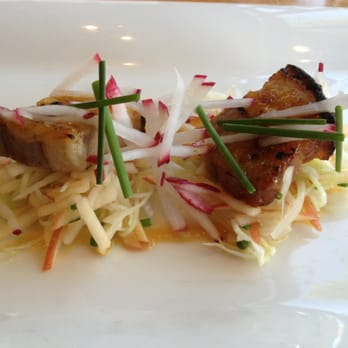 Alma - Glazed pork belly, kohlrabi, apple and cabbage slaw, miso mustard - Cafes Near Me - Minneapolis, Minnesota