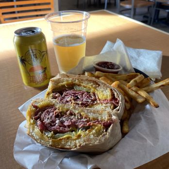 Water Shack - Pastrami Melt with fries. Mother Earth Lager. YUM ! - Water Stores Near Me - Vista, California Water Shack - Pastrami Melt with fries. Mother Earth Lager. YUM ! - Water Stores Near Me - Vista, California