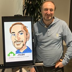 Pete McDonnell Caricature Artist - Digital caricature gig at Survey Monkey HQ!