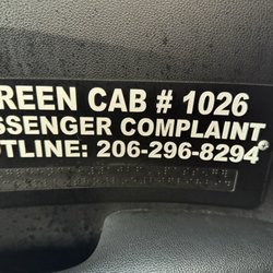 Seattle Yellow Cab - Cab number
