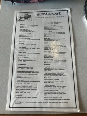 Menu photo 2 Buffalo Cafe Plains, GA