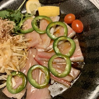 Sushi Hiro - Yellowtail Jalapeno $15. Imo fish and jalapeños sliced too thick. Didn't care for it. - Japanese Near Me - Las Vegas, Nevada