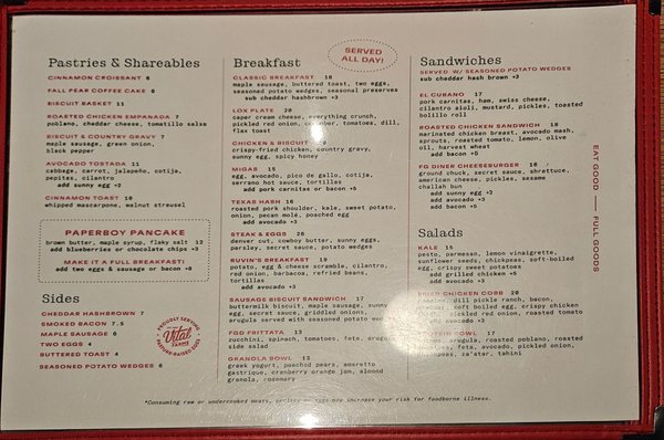Menu photo 2 Full Goods Diner San Antonio, TX