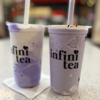 Infinitea - two cups of tea on a table - Bubble Tea Near Me - Kapolei, Hawaii