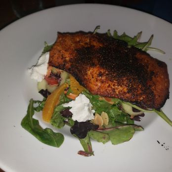 Cafe Blue - Brown sugar salmon salad - Seafood Near Me - Austin, Texas Cafe Blue - Brown sugar salmon salad - Seafood Near Me - Austin, Texas