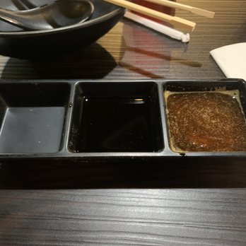 Shabuya - Sauce tray (slightly smaller than previous bowls, but 3 compartments now) - Hot Pot Near Me - Concord, California Shabuya - Sauce tray (slightly smaller than previous bowls, but 3 compartments now) - Hot Pot Near Me - Concord, California