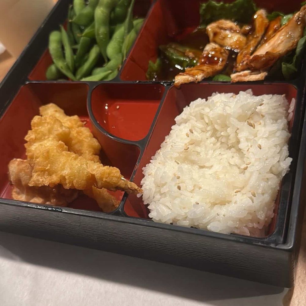Sushi 661 - Kids bento box chicken teriyaki, tempura, edamame, white rice - Sushi Bars Near Me - Santa Clarita, California