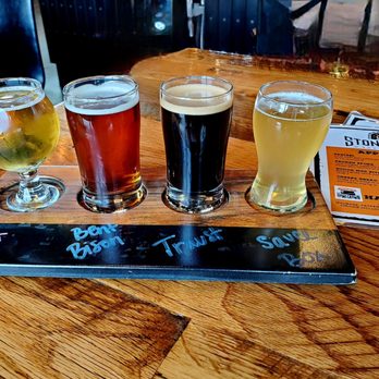 Stonehome Brewing - My flight - Pizza Near Me - Watford City, North Dakota Stonehome Brewing - My flight - Pizza Near Me - Watford City, North Dakota