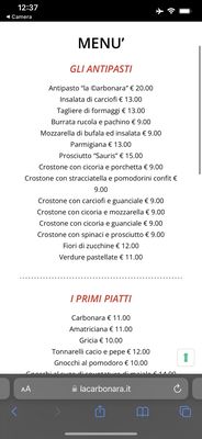 Menu photo 2 La Carbonara Rome, RM Menu photo 2 La Carbonara Rome, RM