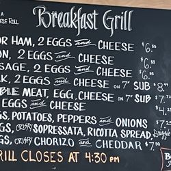 Giancarlos Bakery & Pastry Shop - Breakfast Menu board