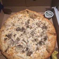 Papa Johns Pizza - Philly steak with mushrooms and onions