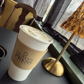 The Wicked Press - Wicked debut latte - large - Cafes Near Me - South Windsor, Connecticut The Wicked Press - Wicked debut latte - large - Cafes Near Me - South Windsor, Connecticut