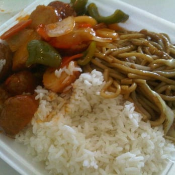 Wok N Roll - combo A steamed rice, chow mien and veggie orange "chicken" - Ramen Near Me - Long Beach, California Wok N Roll - combo A steamed rice, chow mien and veggie orange "chicken" - Ramen Near Me - Long Beach, California
