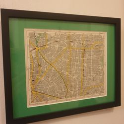 Goldenlight Visions - Custom green matte for small antique map