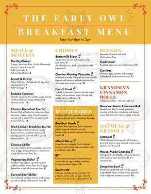 Menu photo 8 The Early Owl Muskegon, MI