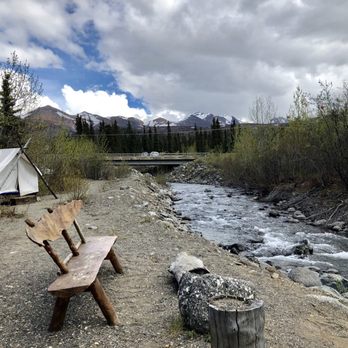 Denali Hostel & Cabins - Tent with cots. The young scientist stayed in one of the tent said, the sleeping bag provided was very warm. - Hostels Near Me - Denali National Park, Alaska