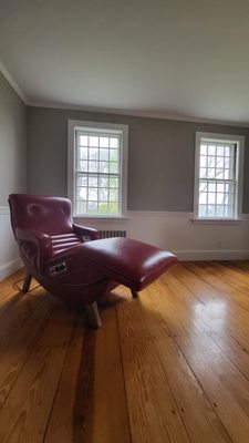 Duxbury Antique home - This living transformation involved removing old painted wallpaper, bleaching the walls, plaster repair, priming with BIN, and then paintin Duxbury Antique home - This living transformation involved removing old painted wallpaper, bleaching the walls, plaster repair, priming with BIN, and then paintin