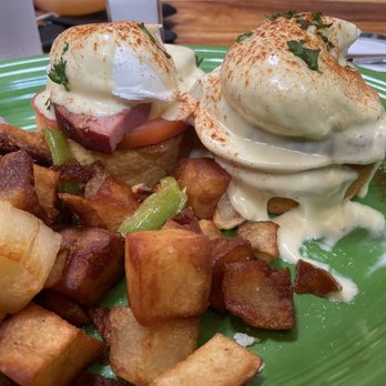 Tower Cafe - 2021 eggs Benedict cornbread at the bottom. So good a must try - Breakfast & Brunch Near Me - Sacramento, California