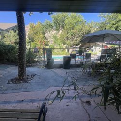 Piazza's Pine Cone Inn - View of pool from my room.