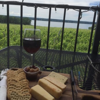 Ventosa Vineyards - On the patio enjoying a glass and some cheese. Highly recommend! - Wineries Near Me - Geneva, New York