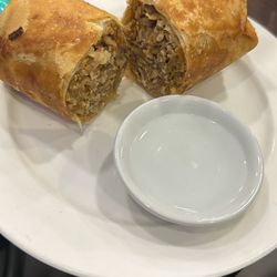 Quick Snack - Fried lumpia with vinegar