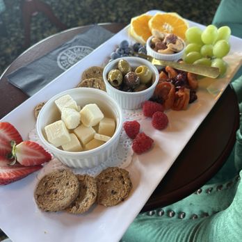 Skunk Train - Lovely little charcuterie board you get served in the presidential car, alone with 2 free beverages - Tours Near Me - Fort Bragg, California