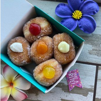 Wiki Licious - Austin - Sample box- coconut, custard, pineapple, guava and mango. - Donuts Near Me