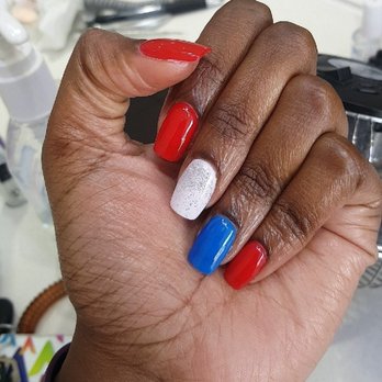 Nailology - Priscilla did it once again! Love my 4th of July ombred dipping mani. - Nail Salons Near Me - Houston, Texas Nailology - Priscilla did it once again! Love my 4th of July ombred dipping mani. - Nail Salons Near Me - Houston, Texas