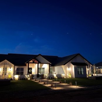 Modern Desert Landscapes - The landscape lighting alone is soooooo dreamy and such a vibe! - Artificial Turf Near Me - Queen Creek, Arizona
