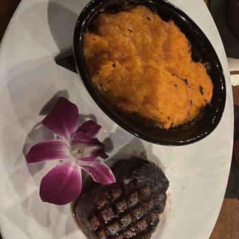 Chuck's Steak House - Filet Mignon and mashed roasted winter squash. - Steakhouses Near Me - Danbury, Connecticut Chuck's Steak House - Filet Mignon and mashed roasted winter squash. - Steakhouses Near Me - Danbury, Connecticut