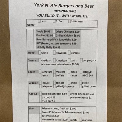 Menu photo 3 York N Ale Valley View, TX