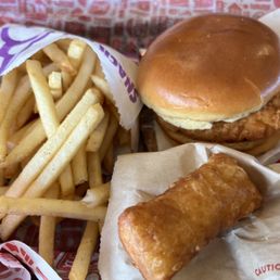 Large Cluck Sandwich Combo with Pumpkin croissant bites Large Cluck Sandwich Combo with Pumpkin croissant bites