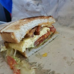 Triple O's - Baja breakfast sandwich. Currently available at Langley Triple O's but soon to be at all. This sandwich is to die for